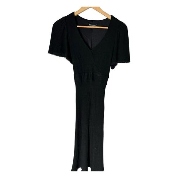 Betsey Johnson retro-inspired black midi dress, 2000's does 40's-Size S - Picture 1 of 16